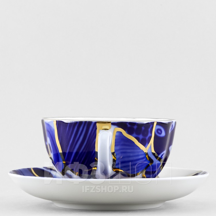 Чашка с блюдцем чайная ф. Тюльпан рис. Байкал №1 