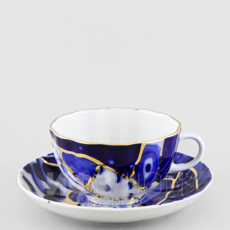 Чашка с блюдцем чайная ф. Тюльпан рис. Байкал №1 