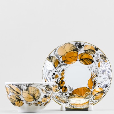 Чашка с блюдцем чайная ф. Тюльпан рис. Мой сад