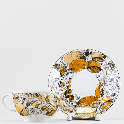 Чашка с блюдцем чайная ф. Тюльпан рис. Мой сад