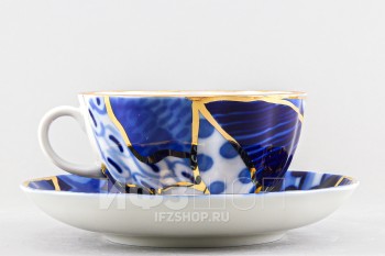 Чашка с блюдцем чайная ф. Тюльпан рис. Байкал №2