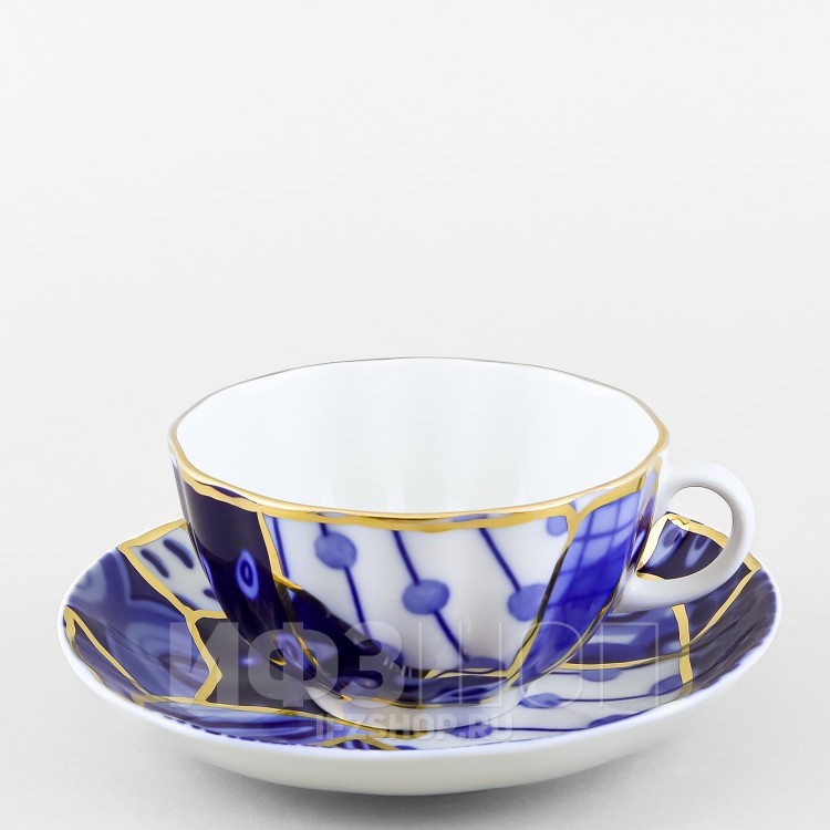 Чашка с блюдцем чайная ф. Тюльпан рис. Байкал №2 