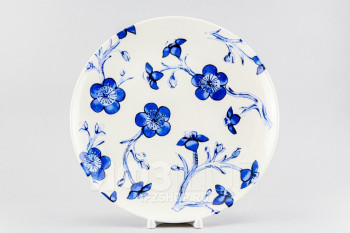 Набор из 6 тарелок плоских 26.5 см ф. Гладкий край рис. Синие цветы