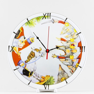 Часы на тарелке рис. Щелкунчик