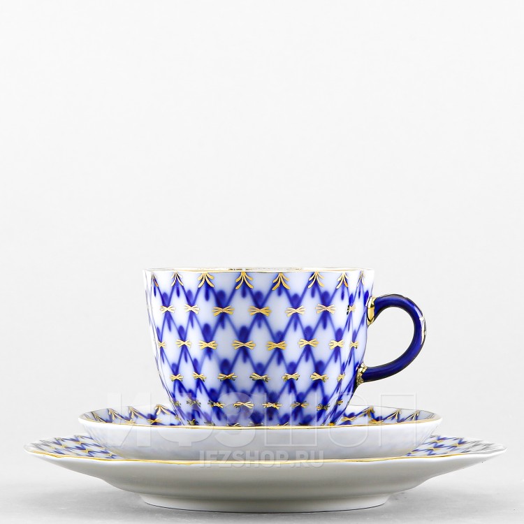 Комплект кофейный ф. Тюльпан рис. Кобальтовая сетка в Москве