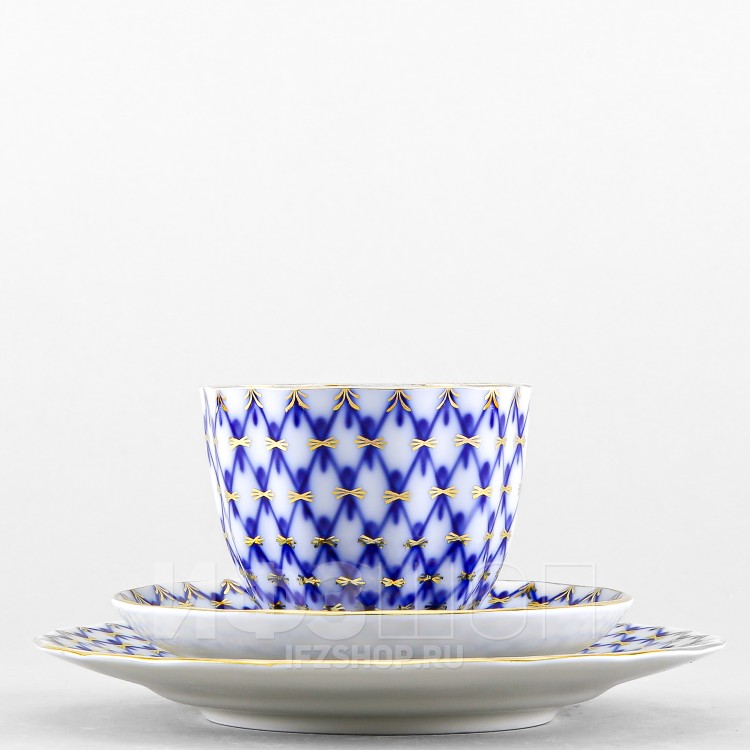 Комплект кофейный ф. Тюльпан рис. Кобальтовая сетка в Москве