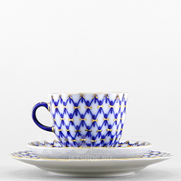 Комплект кофейный ф. Тюльпан рис. Кобальтовая сетка в Москве