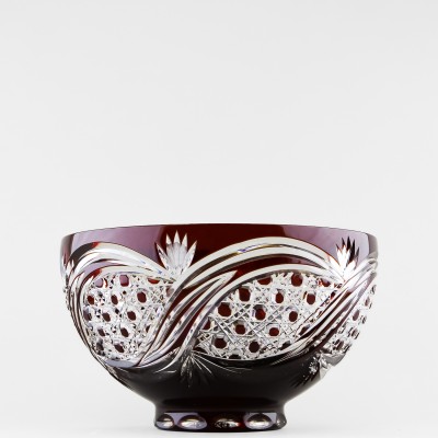 Ваза для сервировки, диаметр 25 см, бордовый наклад, 1821/15