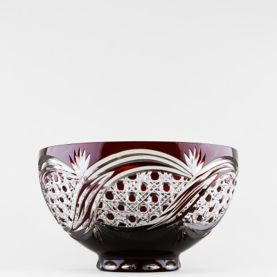 Ваза для сервировки, диаметр 25 см, бордовый наклад, 1821/15