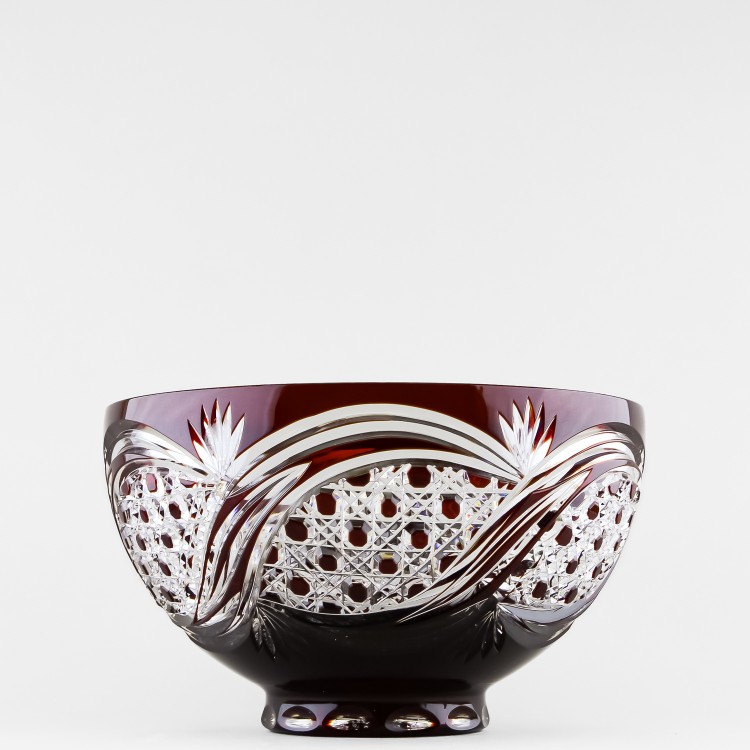 Ваза для сервировки, диаметр 25 см, бордовый наклад, 1821/15 в Пензе