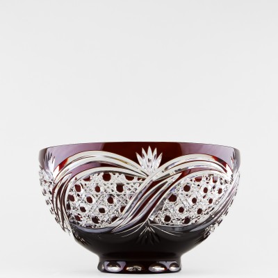 Ваза для сервировки, диаметр 25 см, бордовый наклад, 1821/15