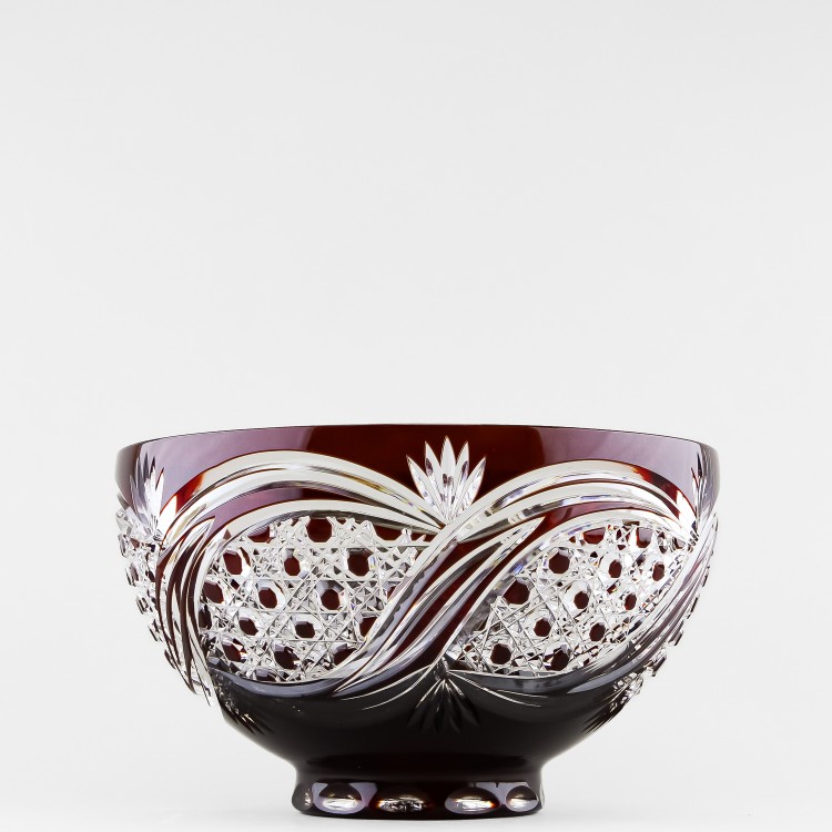 Ваза для сервировки, диаметр 25 см, бордовый наклад, 1821/15 в Пензе