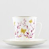 Чашка с блюдцем кофейная ф. Майская рис. Розовые веточки в Москве