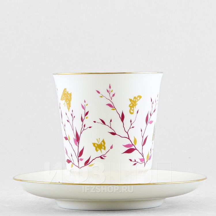 Чашка с блюдцем кофейная ф. Майская рис. Розовые веточки в Москве
