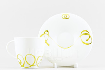 Чашка с блюдцем чайная ф. Оливия рис. Колечки