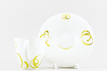 Чашка с блюдцем чайная ф. Оливия рис. Колечки
