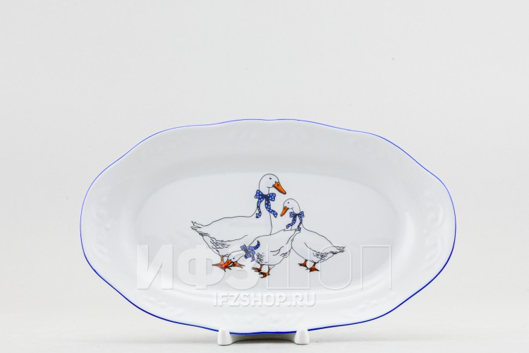 Блюдо для хлеба 27 х 16 см ф. Надежда рис. Гуси 