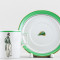 Чашка с блюдцем чайная ф. Гербовая рис. Modes de Paris (зеленый)