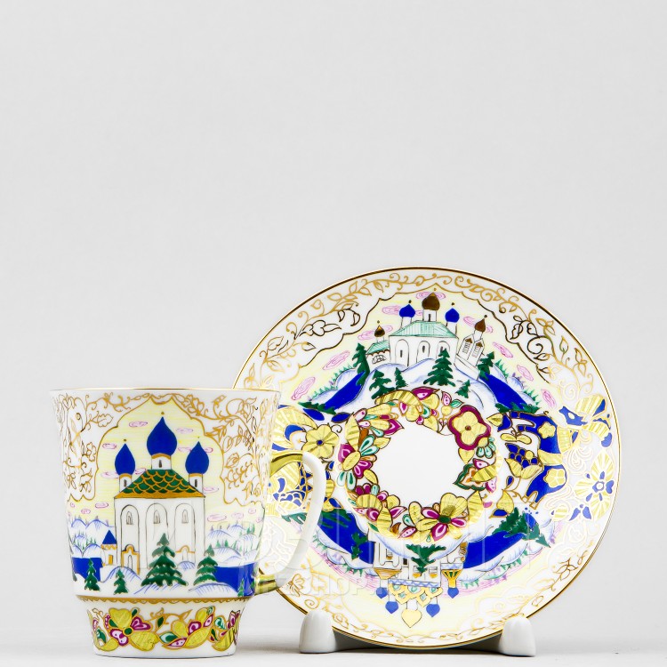 Чашка с блюдцем кофейная ф. Майская рис. Русь в Москве