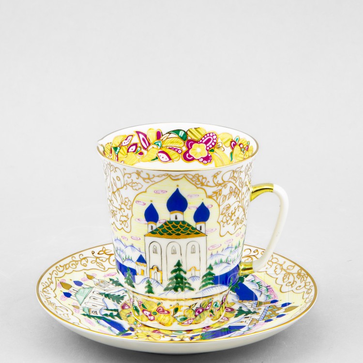 Чашка с блюдцем кофейная ф. Майская рис. Русь в Москве