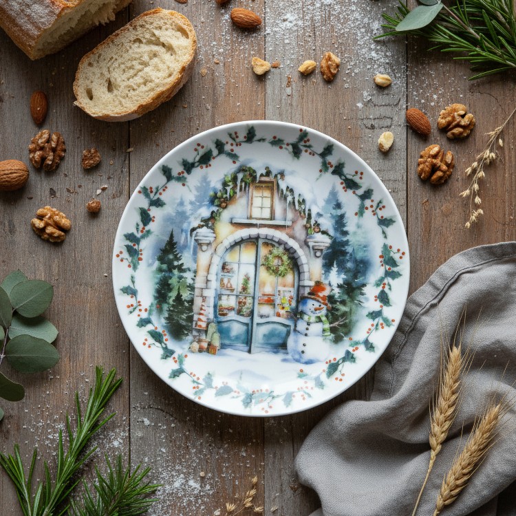 Тарелка плоская 17.5 см ф. Универсал рис. Первый снег в Москве