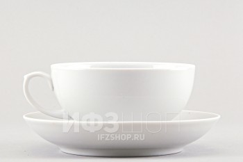 Чашка с блюдцем чайная ф. Рубин рис. Белый