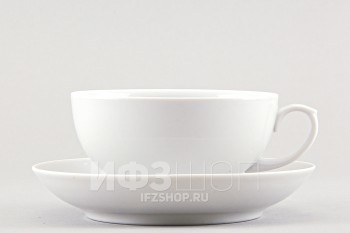 Чашка с блюдцем чайная ф. Рубин рис. Белый