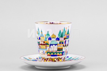 Чашка с блюдцем кофейная ф. Майская рис. Старинная Россия