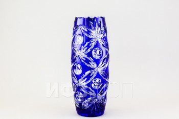 Ваза для цветов Огурец, высота 27 см, синий наклад