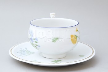 Чашка с блюдцем чайная ф. Кострома рис. Календула
