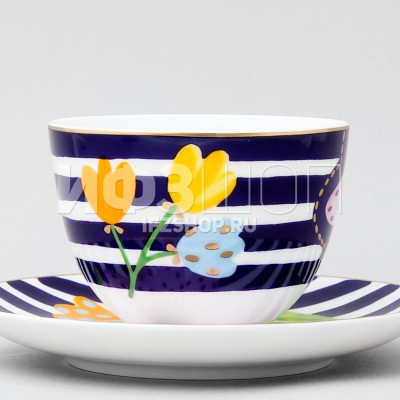 Чашка с блюдцем чайная ф. Весенняя-2 рис. Букет для Веры