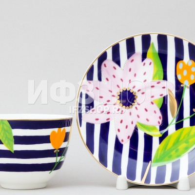 Чашка с блюдцем чайная ф. Весенняя-2 рис. Букет для Веры