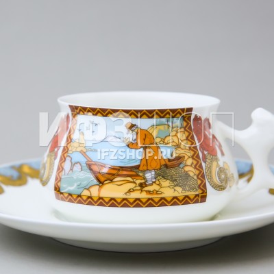 Чашка с блюдцем кофейная ф. Билибина рис. Сказка о рыбаке и рыбке