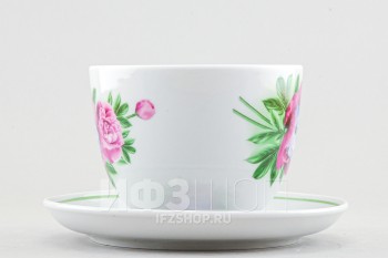 Чашка с блюдцем чайная ф. Подарочная рис. Пион (Уценка)