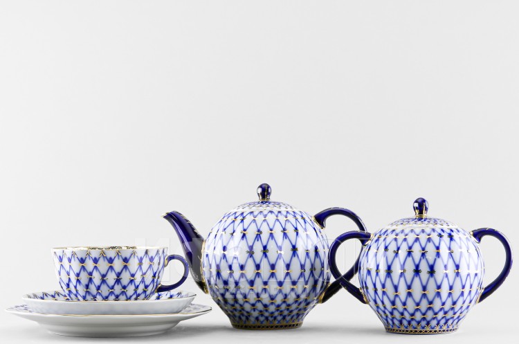 Сервиз чайный ф. Тюльпан рис. Кобальтовая сетка, 20 предметов в Москве