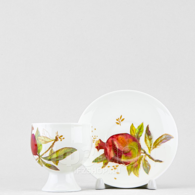 Чашка с блюдцем кофейная ф. Классическая-2 рис. Гранаты (микс) в Москве