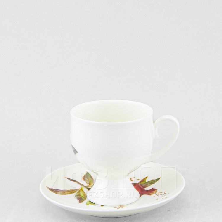 Чашка с блюдцем кофейная ф. Классическая-2 рис. Гранаты (микс) в Москве