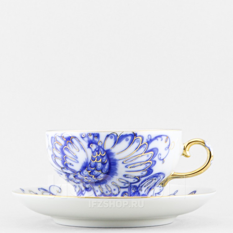 Чашка с блюдцем чайная ф. Шатровая рис. Поющий сад в Москве