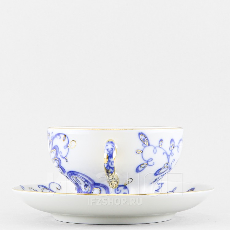 Чашка с блюдцем чайная ф. Шатровая рис. Поющий сад в Москве