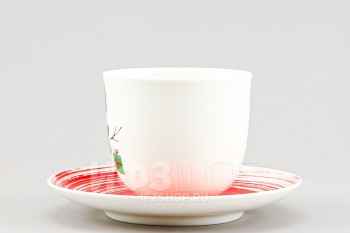 Чашка с блюдцем кофейная ф. Ландыш рис. Снеговик