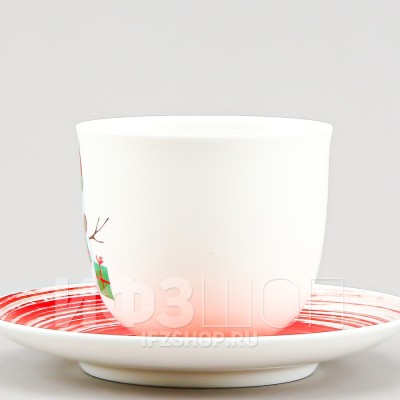 Чашка с блюдцем кофейная ф. Ландыш рис. Снеговик