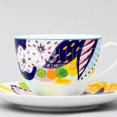 Чашка с блюдцем чайная ф. Весенняя-2 рис. Букет для Юлии