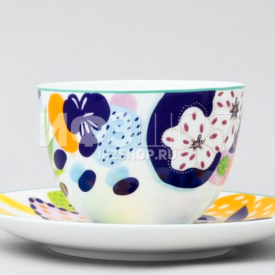 Чашка с блюдцем чайная ф. Весенняя-2 рис. Букет для Юлии