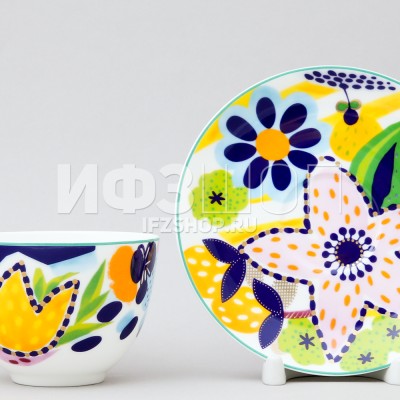 Чашка с блюдцем чайная ф. Весенняя-2 рис. Букет для Юлии