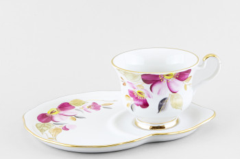 Чашка с блюдцем чайная ф. Весенняя рис. Пурпуровый цветок