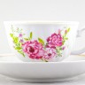 Чашка с блюдцем чайная ф. Голубая роза рис. Оливия
