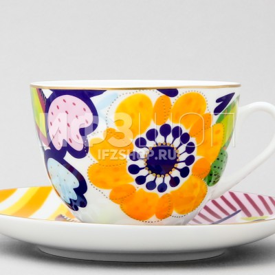 Чашка с блюдцем чайная ф. Весенняя-2 рис. Букет для Анны