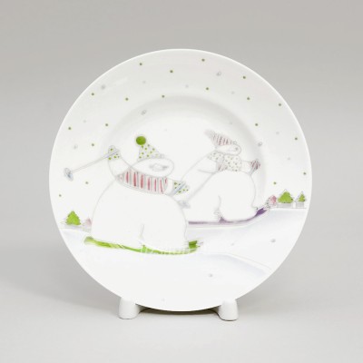 Декоративная тарелка 15.5 см рис. На лыжне