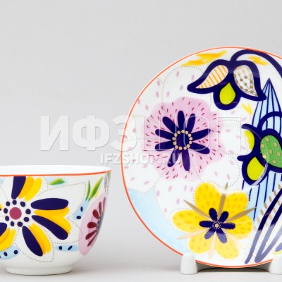 Чашка с блюдцем чайная ф. Весенняя-2 рис. Букет для Татьяны