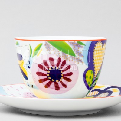 Чашка с блюдцем чайная ф. Весенняя-2 рис. Букет для Татьяны